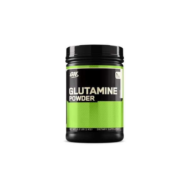 A bottle of GLUTAMINE POWDER