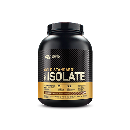 A bottle of Gold Standard 100% Isolate